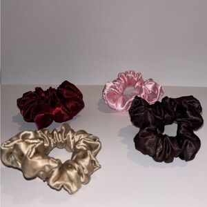 New Satin Scrunchies handmade set of 4